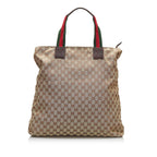 Gucci GG Canvas Web Tote (SHG-sVMmFu)