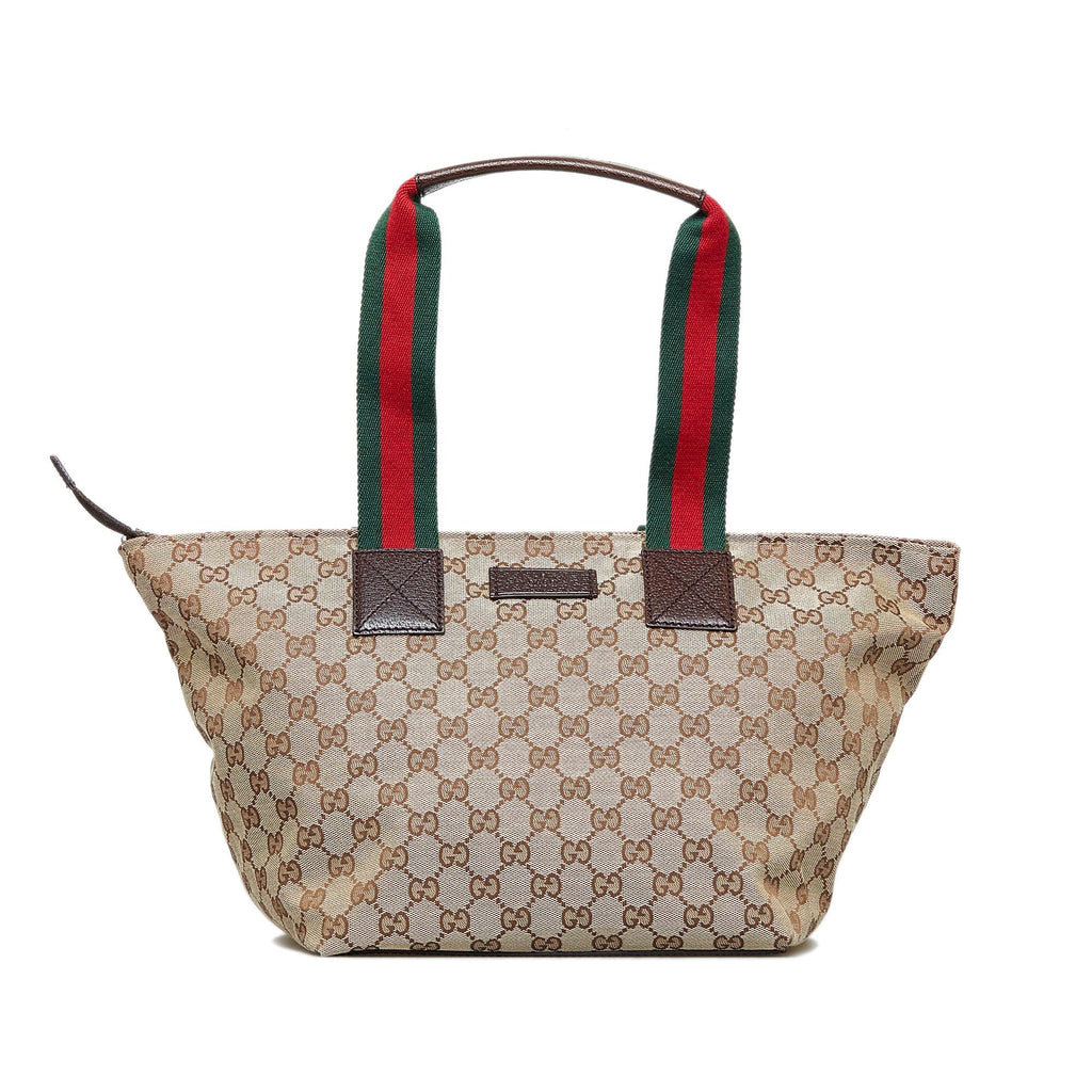Gucci GG Canvas Web Tote (SHG-V3zgvm)