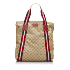 Gucci GG Canvas Web Tote (SHG-X8bRab)