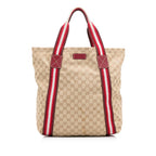 Gucci GG Canvas Web Tote (SHG-qjvPi7)