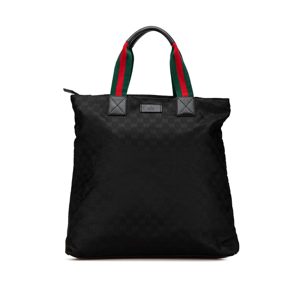 Gucci GG Canvas Web Tote (SHG-Bre2Uc)