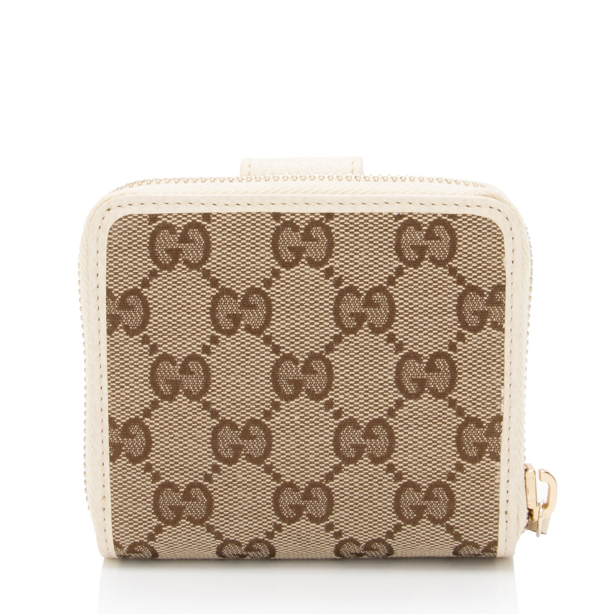 Gucci GG Canvas Zip Around Compact Wallet