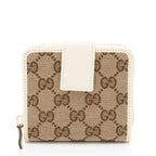 Gucci GG Canvas Zip Around Compact Wallet