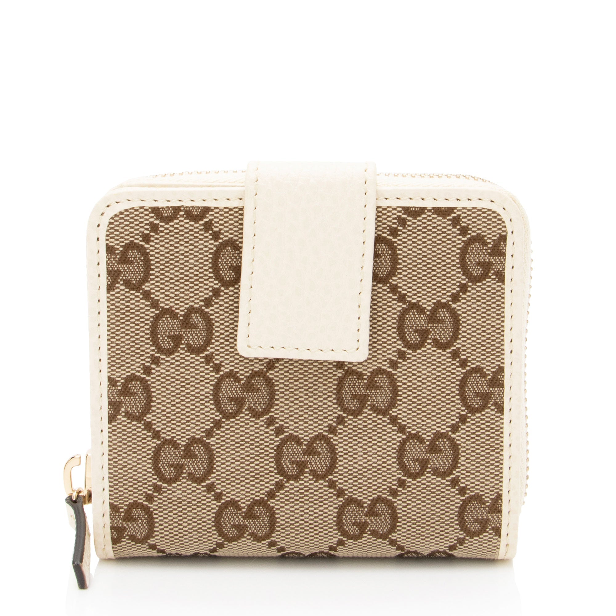 Gucci GG Canvas Zip Around Compact Wallet