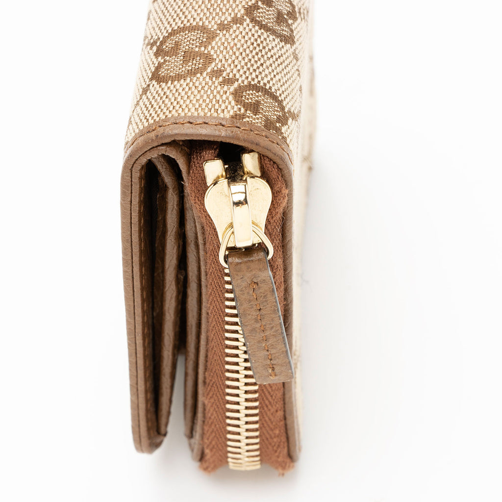 Gucci GG Canvas Zip Around Compact Wallet