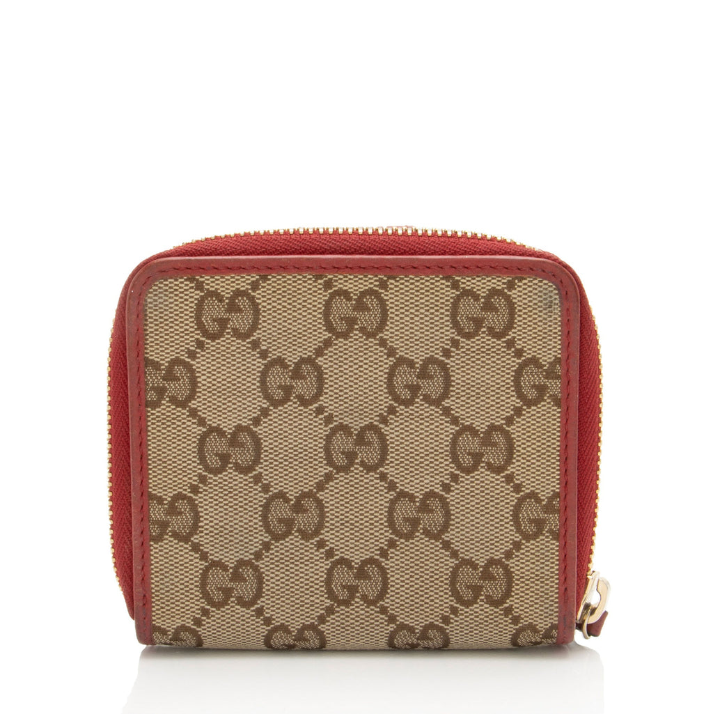 Gucci GG Canvas Zip Around Compact Wallet