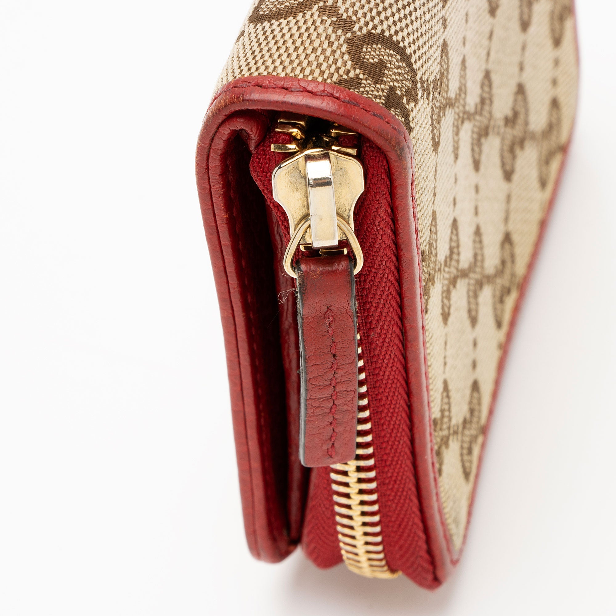 Gucci GG Canvas Zip Around Compact Wallet