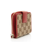 Gucci GG Canvas Zip Around Compact Wallet