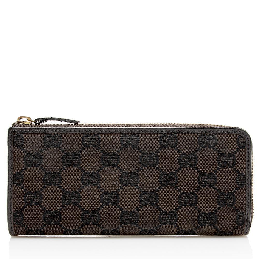 Gucci GG Canvas Zip Around Wallet (SHF-21327)
