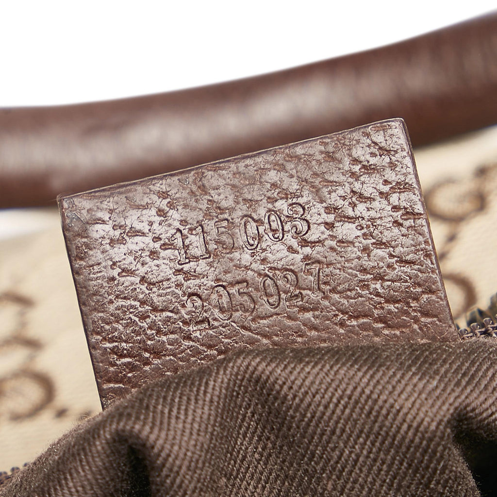 Gucci GG Cavas Ring Handle Zip Shoulder Bag (SHG-34838)