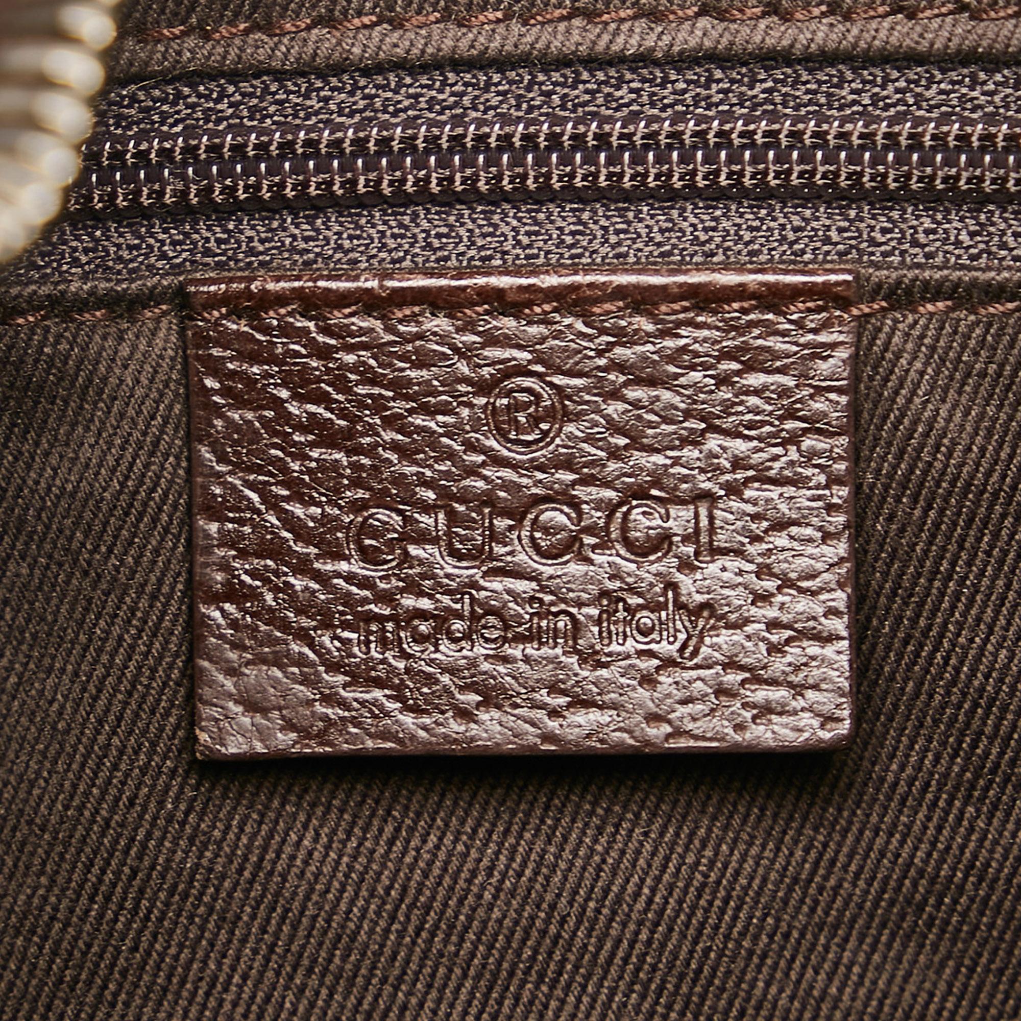 Gucci GG Cavas Ring Handle Zip Shoulder Bag (SHG-34838)