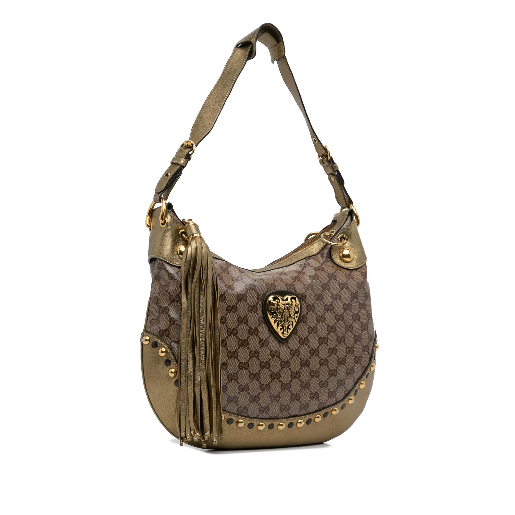 Gucci GG Crystal Babouska Heart Hobo Bag (SHG-BNv9aZ)
