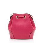 Gucci GG Debossed Diamante Leather Studded Bright Bucket Bag