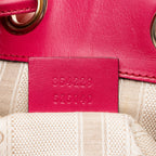 Gucci GG Debossed Diamante Leather Studded Bright Bucket Bag