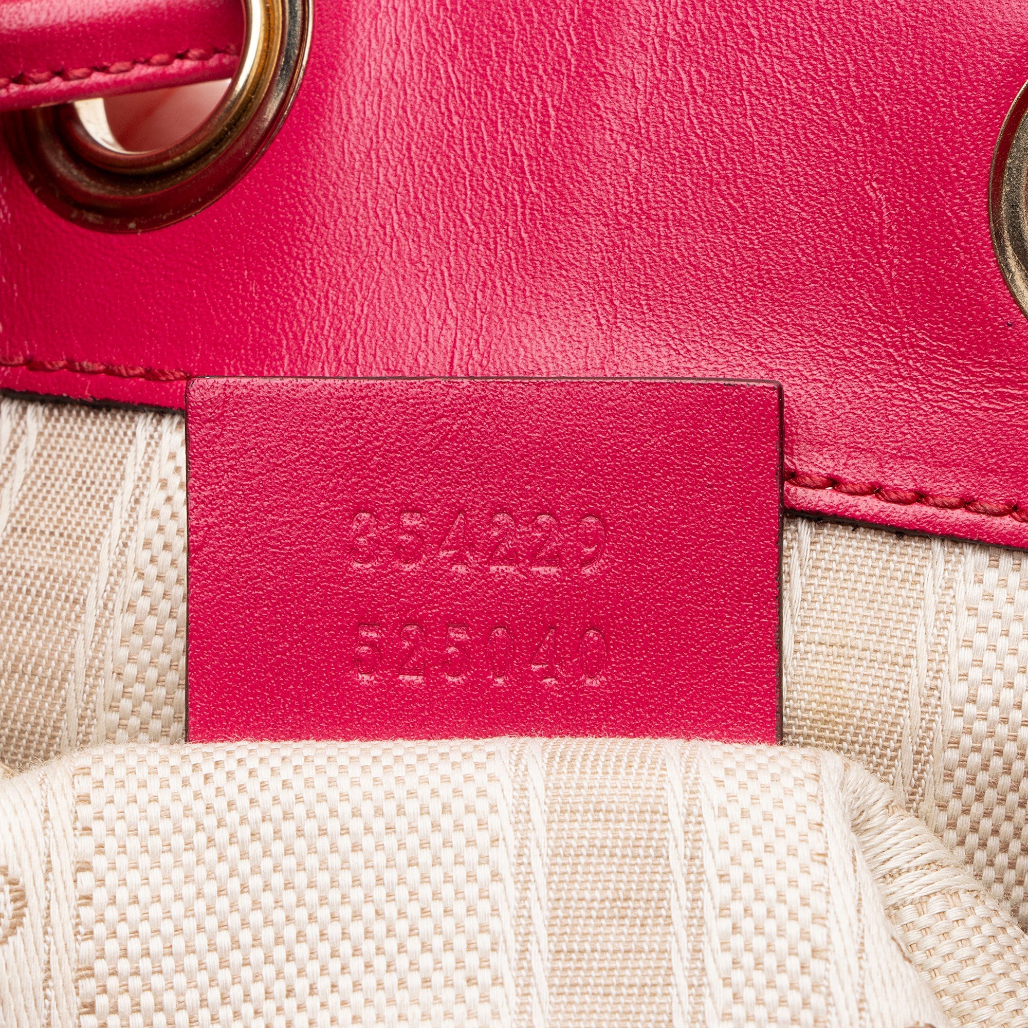 Gucci GG Debossed Diamante Leather Studded Bright Bucket Bag
