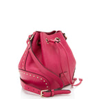 Gucci GG Debossed Diamante Leather Studded Bright Bucket Bag
