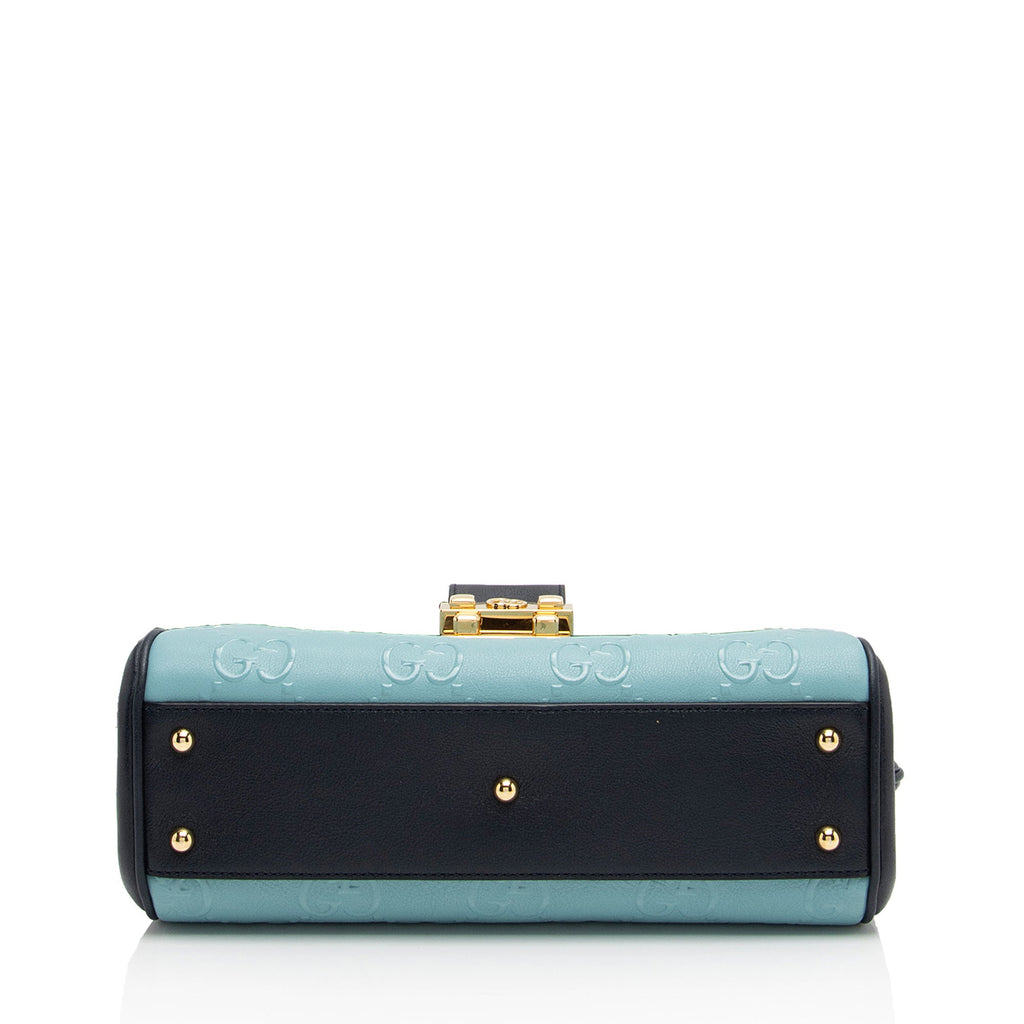 Gucci GG Debossed Leather Small Top Handle (SHF-ur1BGP)