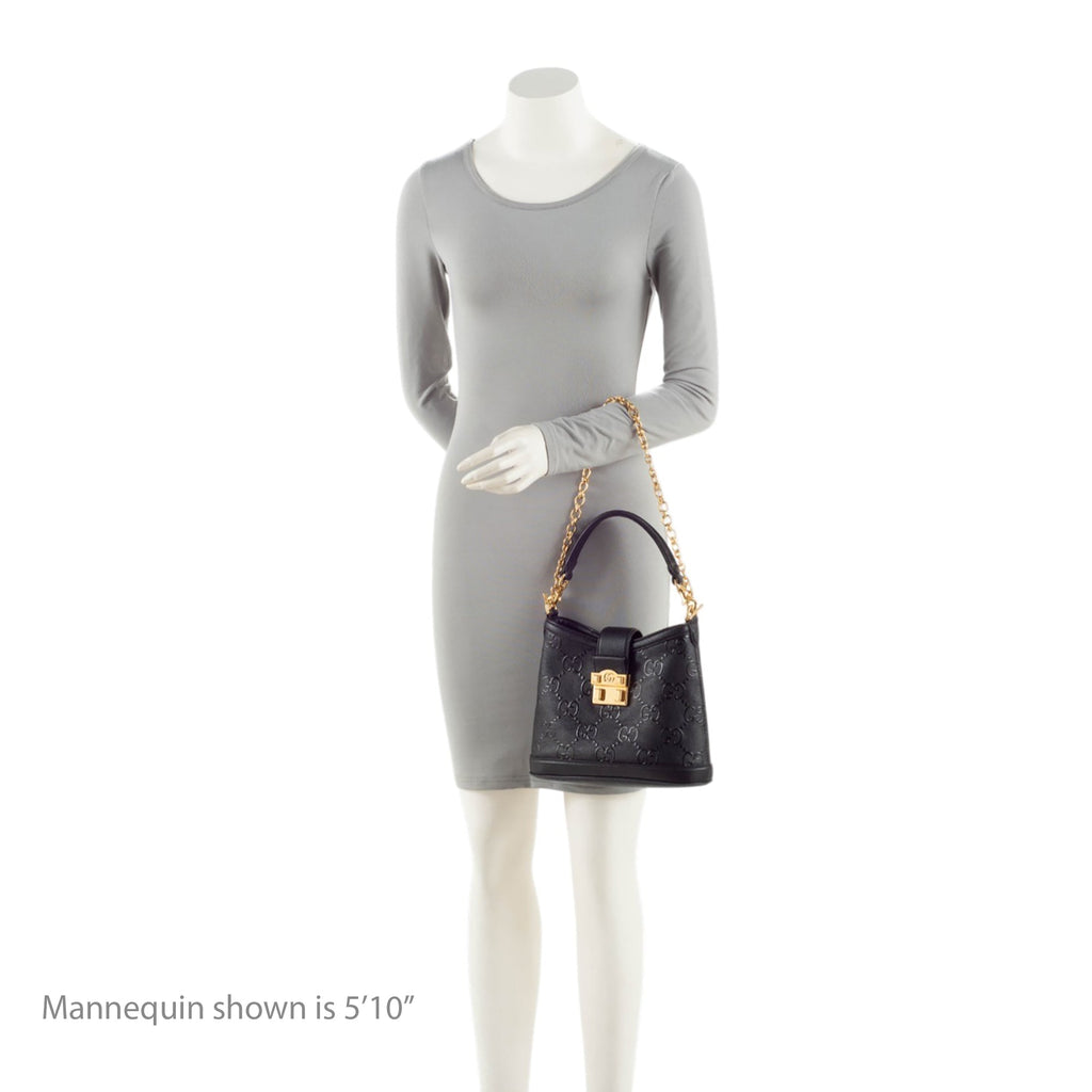 Gucci GG Debossed Leather Wonka Chain Shoulder Bag