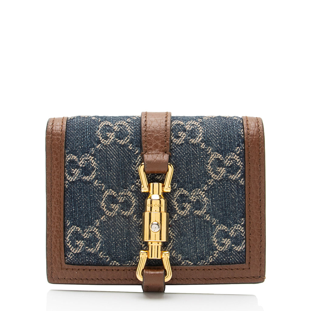 Gucci GG Denim Jackie 1961 Card Case (SHF-iZQjy3)