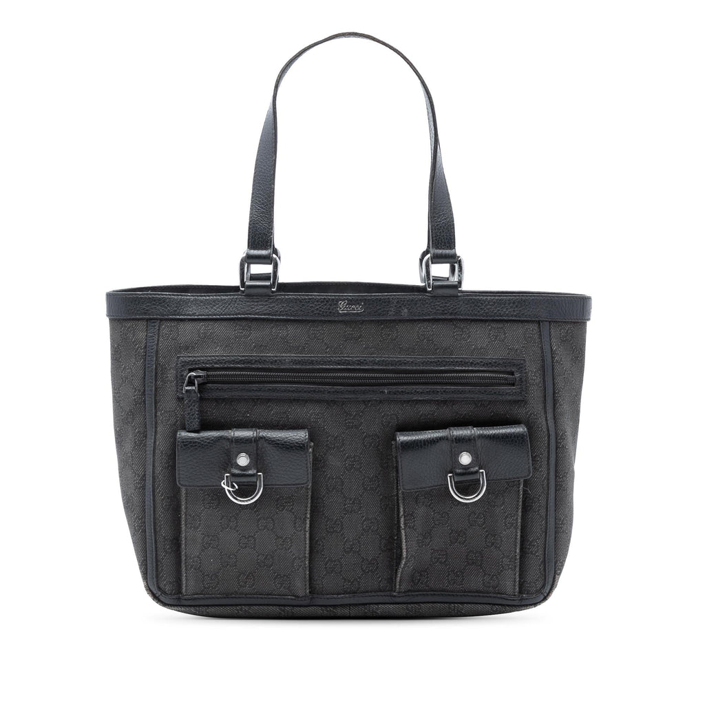 Gucci GG Denim Abbey D Ring Pocket Tote