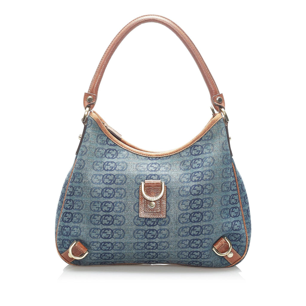 Gucci GG Denim Abbey D-Ring Shoulder Bag (SHG-34010)