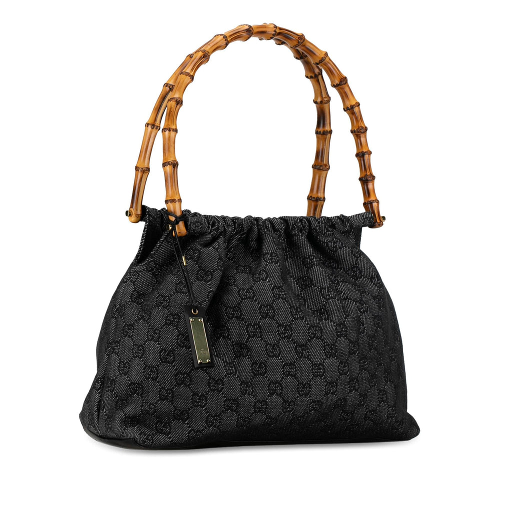Gucci GG Denim Bamboo Handbag (SHG-XpUfPr)