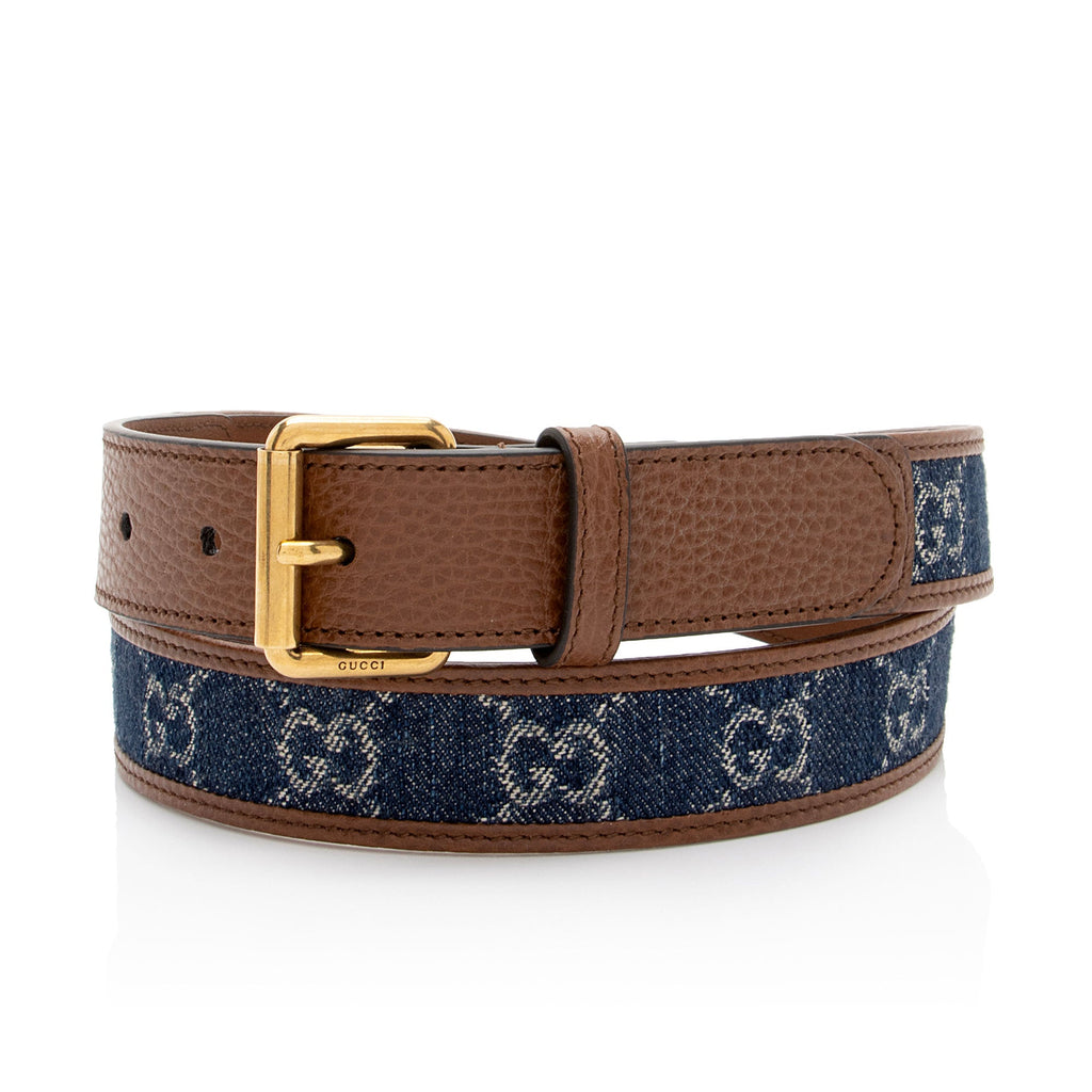 Gucci GG Denim Belt - Size 36 / 92 (SHF-SmmPsH)