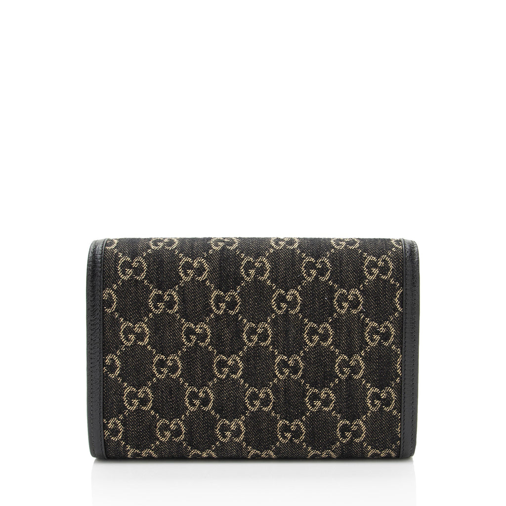 Gucci GG Denim Dionysus Chain Wallet (SHF-Y4jnLT)