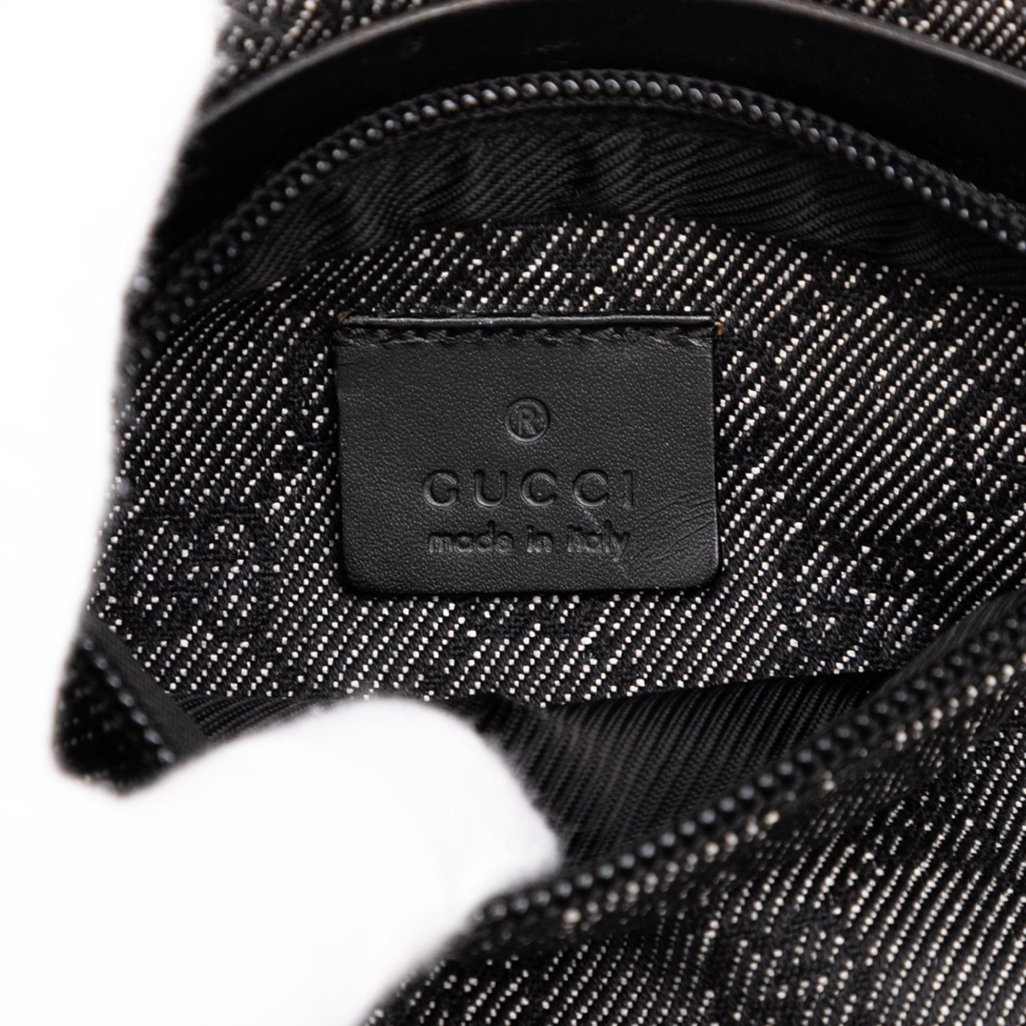 Gucci GG Denim Double Pocket Belt Bag