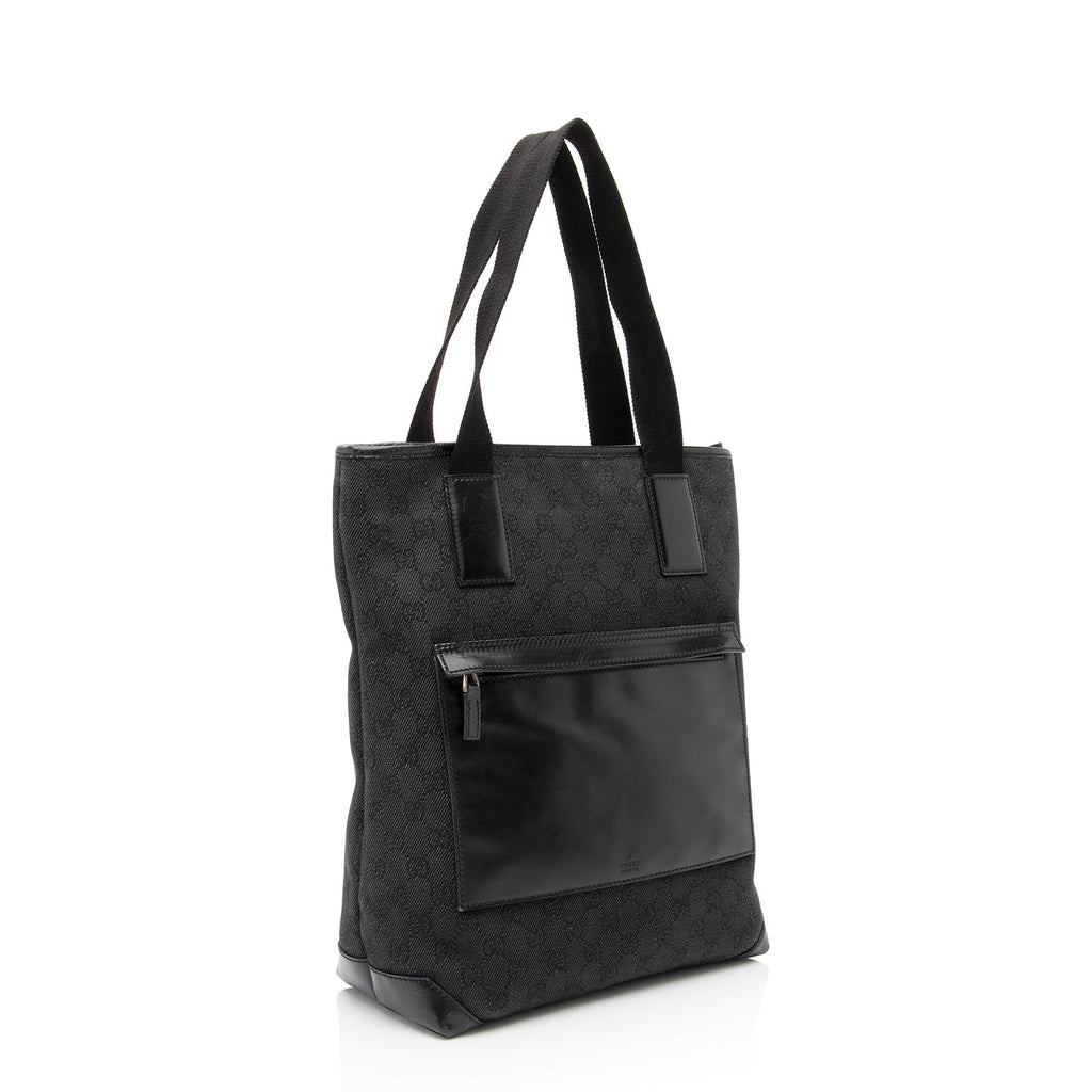 Gucci GG Denim Front Pocket Small Tote (SHF-23640)