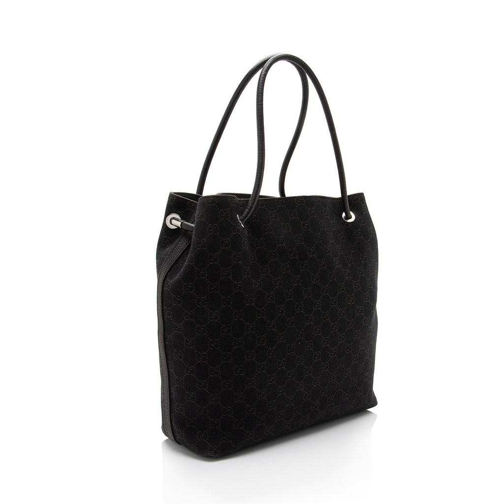Gucci GG Denim Gifford Medium Tote (SHF-Z5HiOr)
