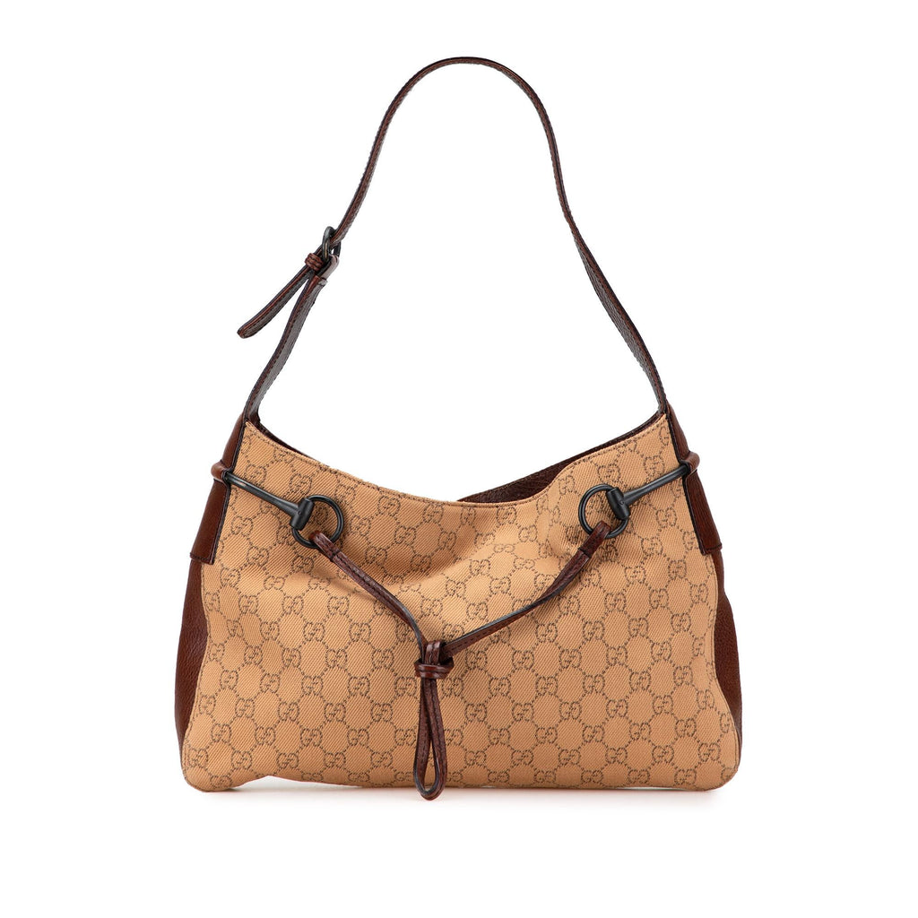 Gucci GG Denim Horsebit Shoulder Bag