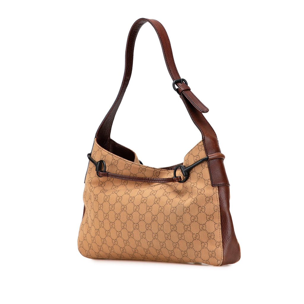 Gucci GG Denim Horsebit Shoulder Bag
