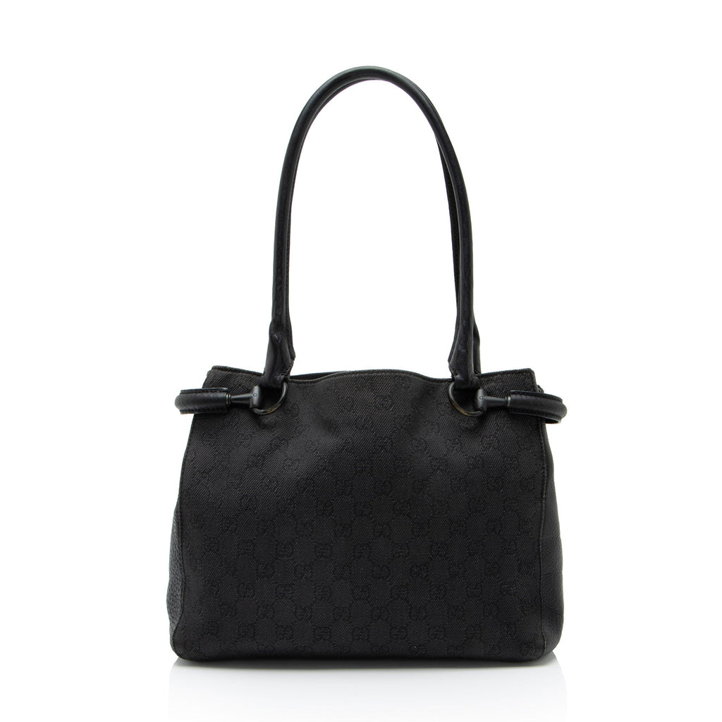 Gucci GG Denim Leather Square Tote