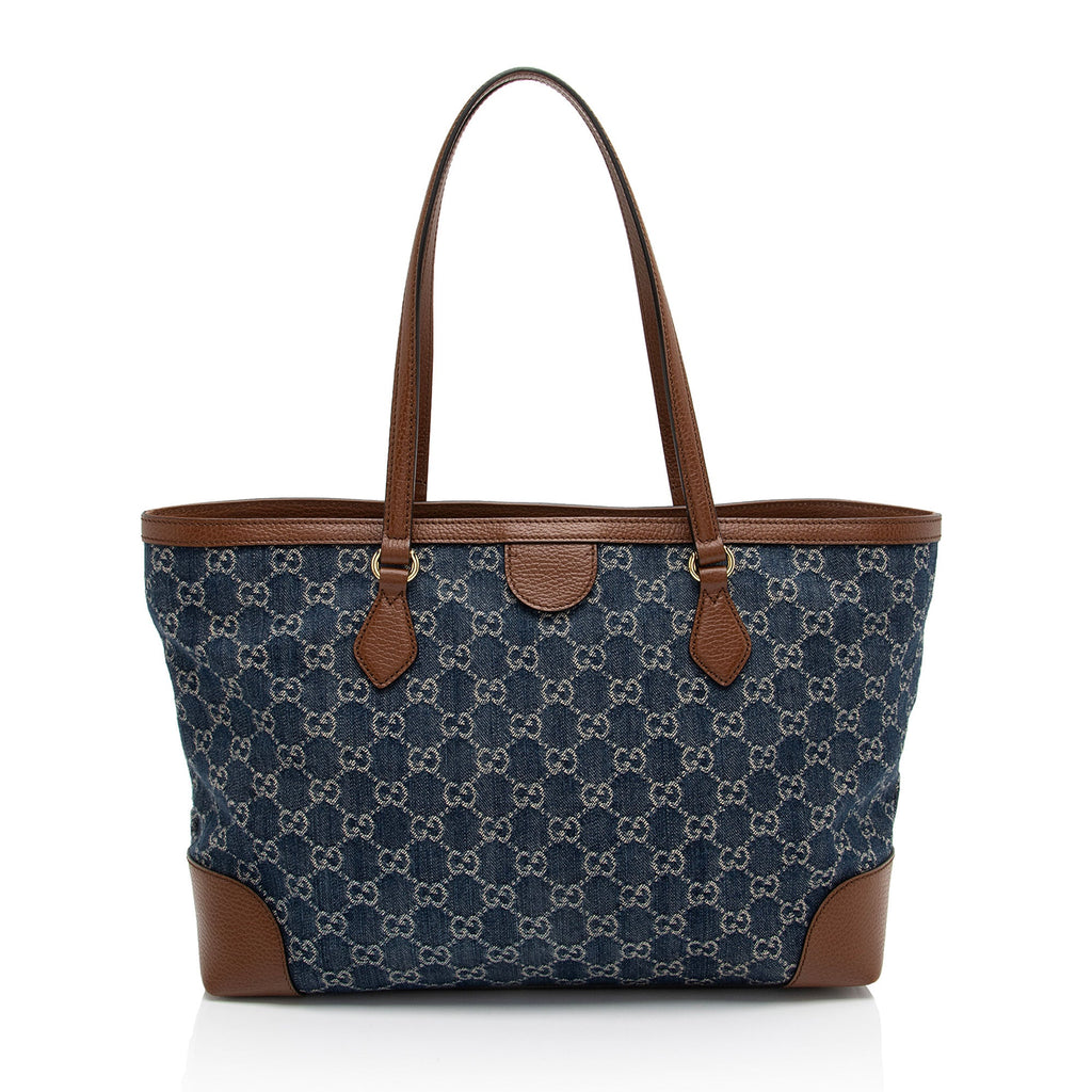 Gucci GG Denim Ophidia Medium Tote (SHF-qNfSkO)