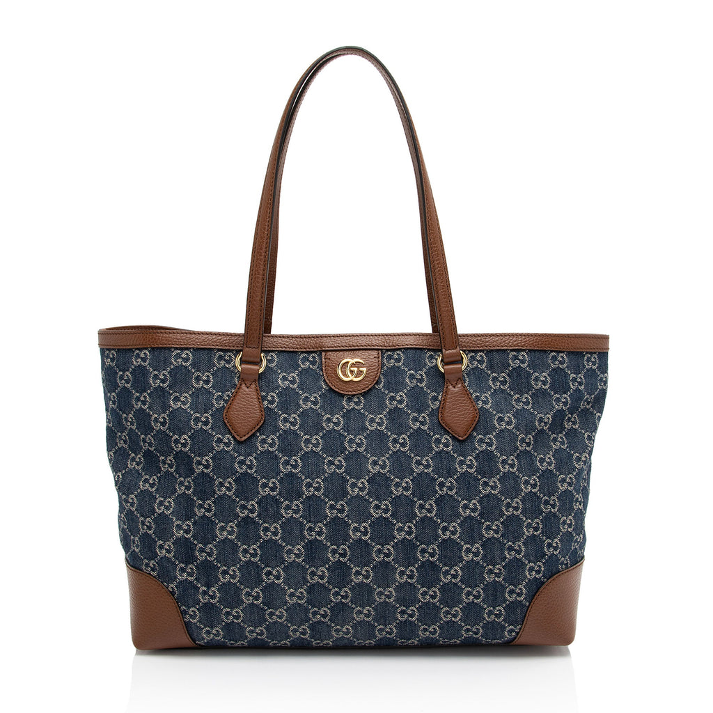 Gucci GG Denim Ophidia Medium Tote (SHF-qNfSkO)