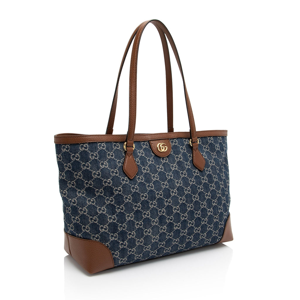 Gucci GG Denim Ophidia Medium Tote (SHF-qNfSkO)