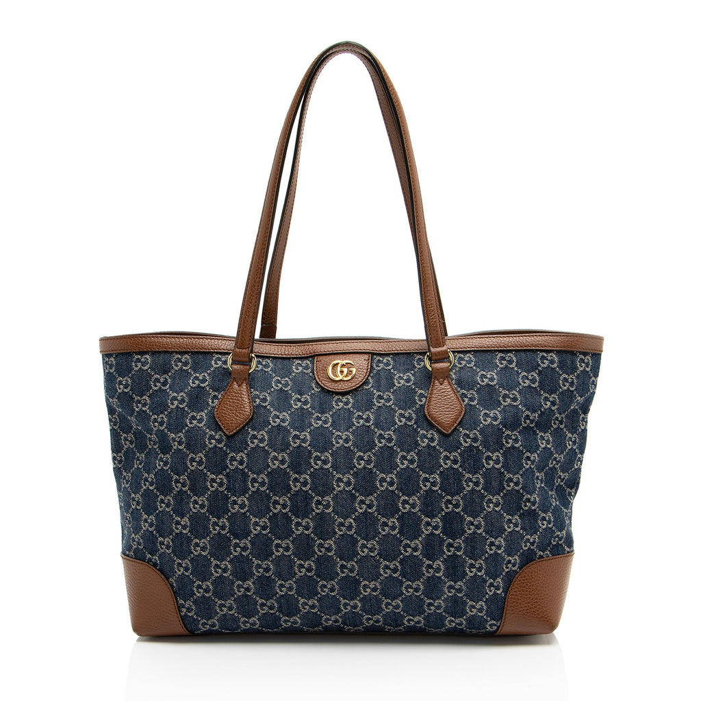 Gucci GG Denim Ophidia Medium Tote (SHF-eW1J5L)