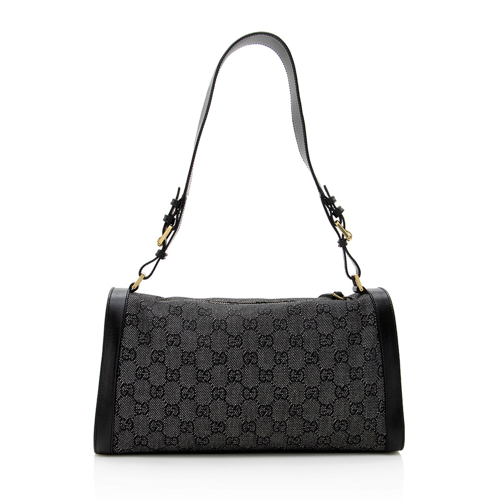 Gucci GG Denim Structured Shoulder Bag (SHF-19556)
