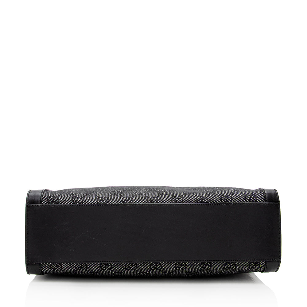 Gucci GG Denim Structured Shoulder Bag (SHF-19556)