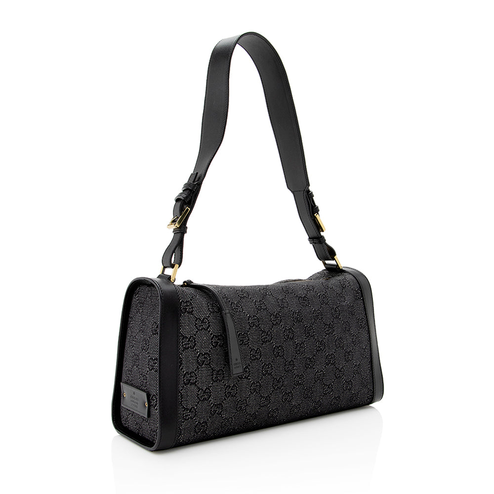 Gucci GG Denim Structured Shoulder Bag (SHF-19556)