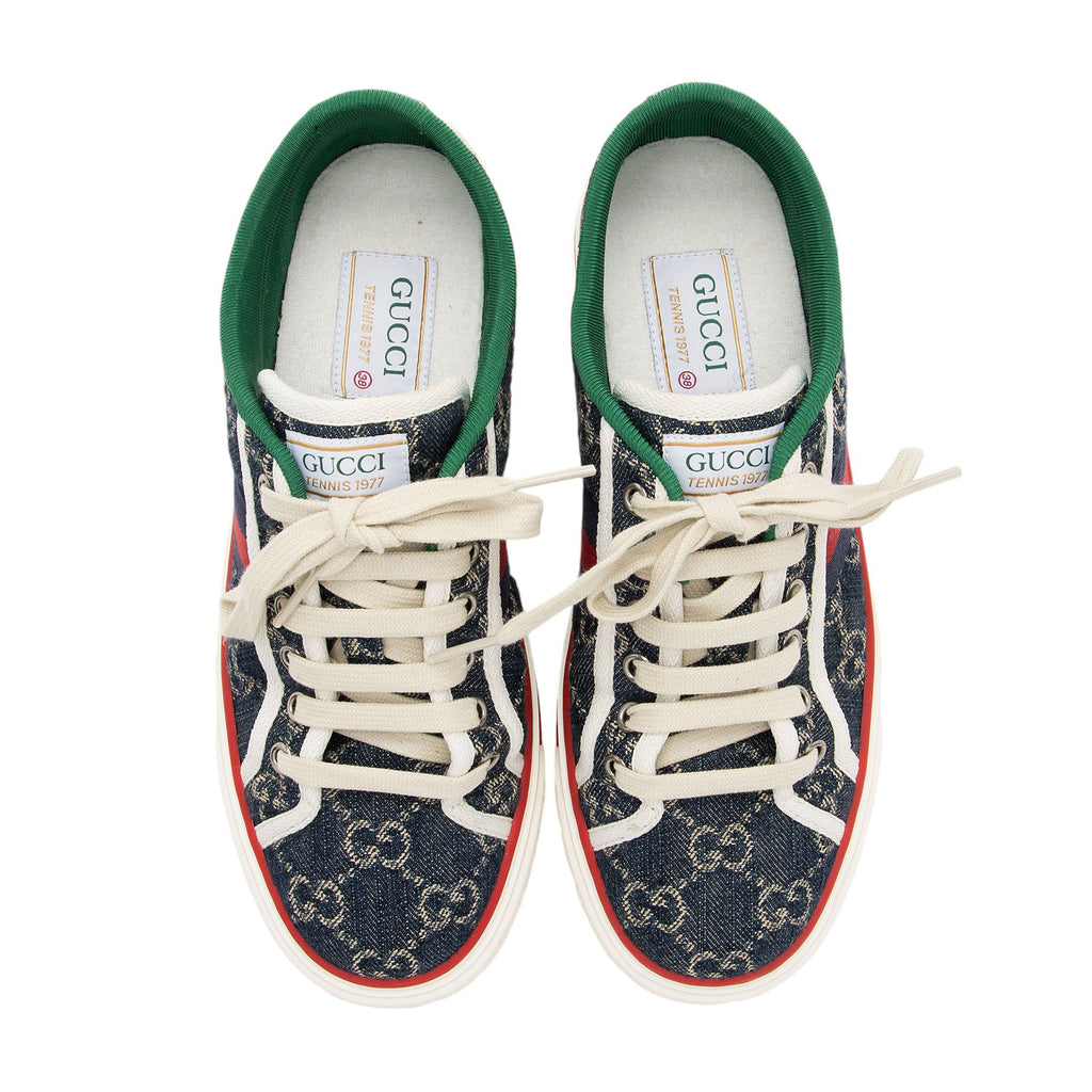 Gucci GG Denim Web 1977 Tennis Sneakers - Size 8 / 38 (SHF-VWBdkK)