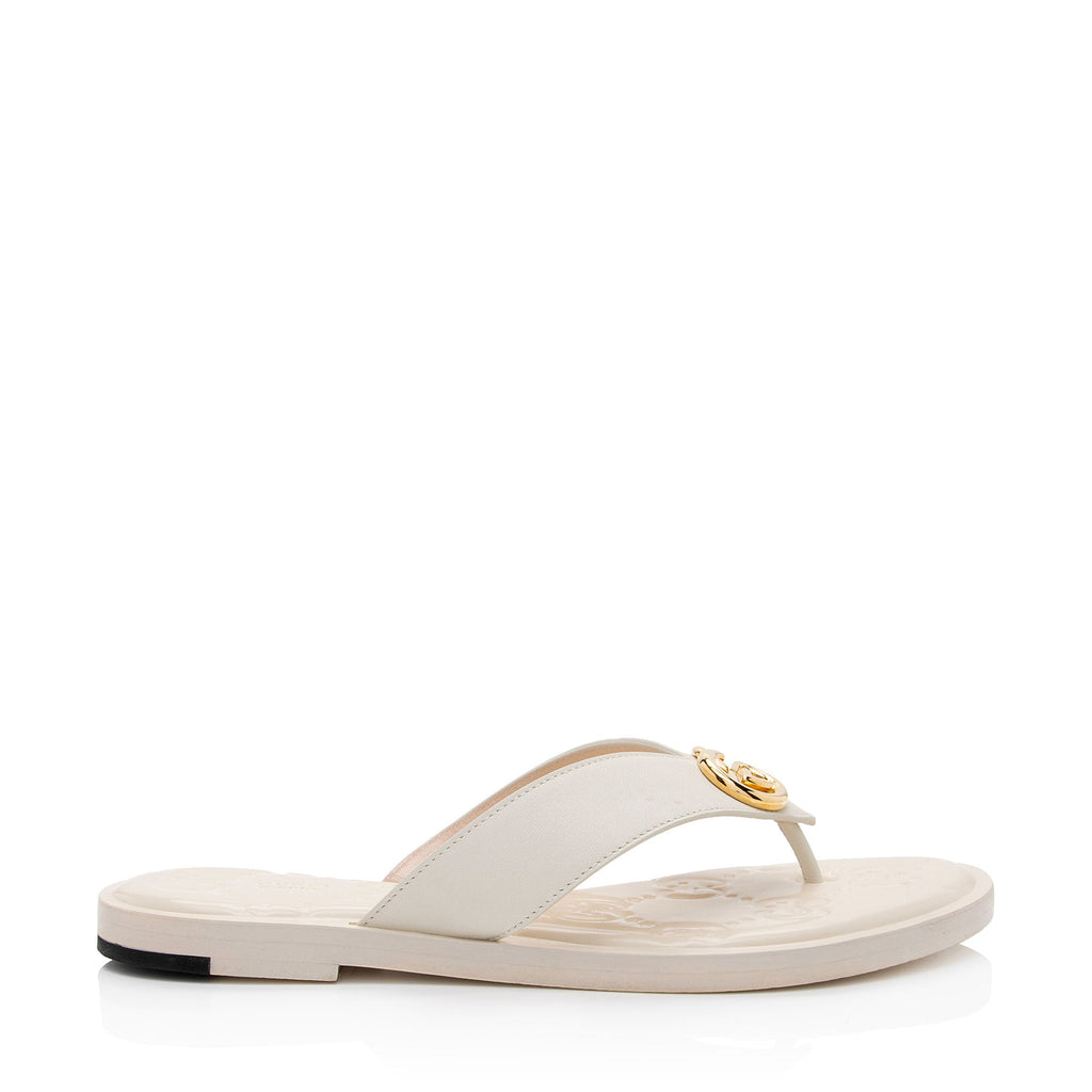 Gucci GG Embossed Interlocking G Thong Sandals - Size 8.5 / 38.5 (SHF-AYzBw4)