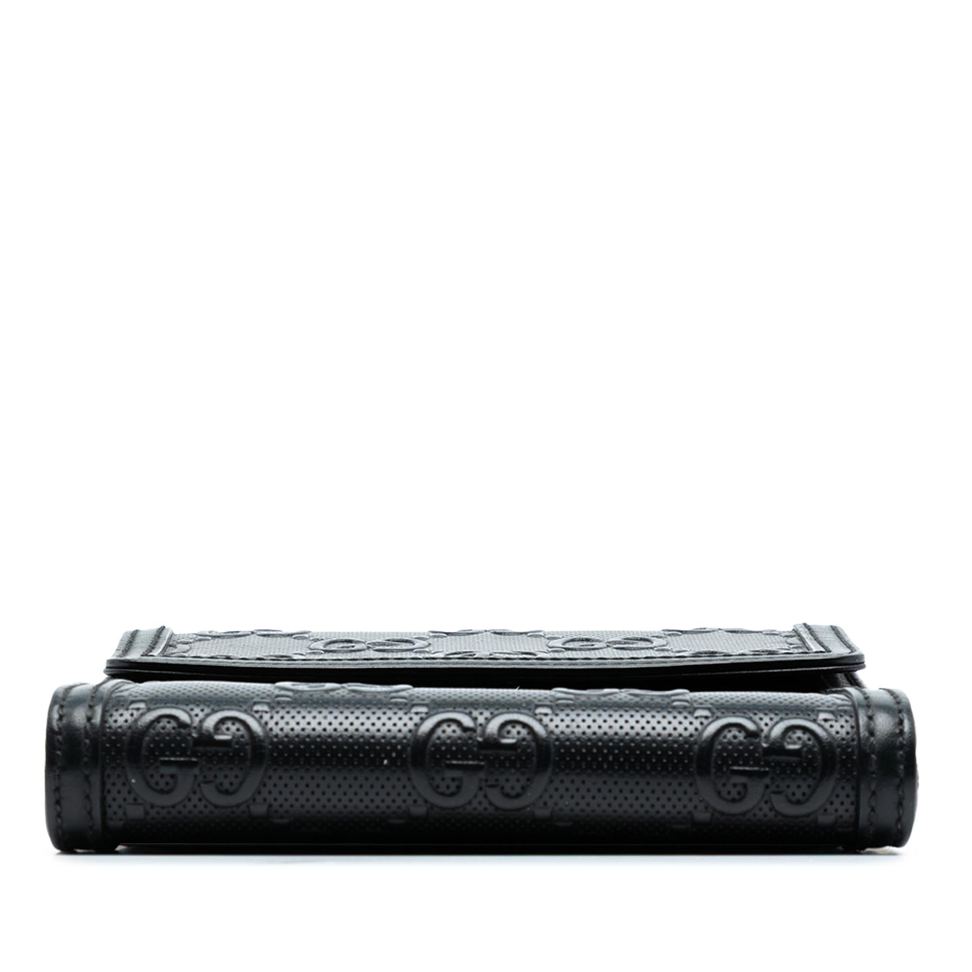 Gucci GG Embossed Leather Flap Crossbody