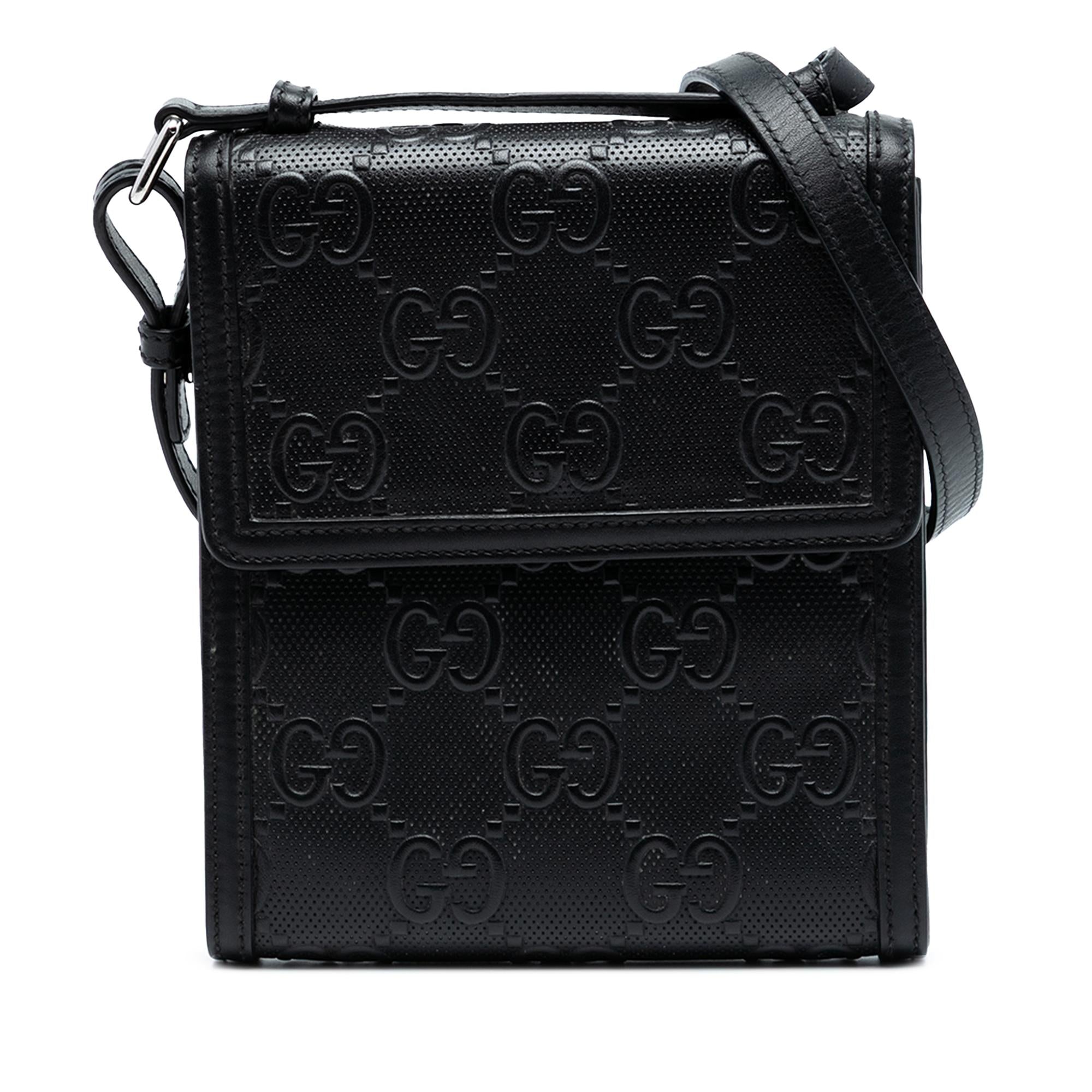 Gucci GG Embossed Leather Flap Crossbody