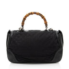 Gucci GG Embossed Neoprene Leather Bamboo Tassel Large Top Handle