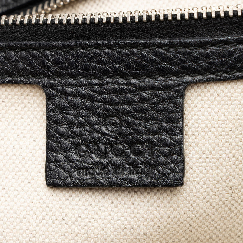Gucci GG Embossed Neoprene Leather Bamboo Tassel Large Top Handle