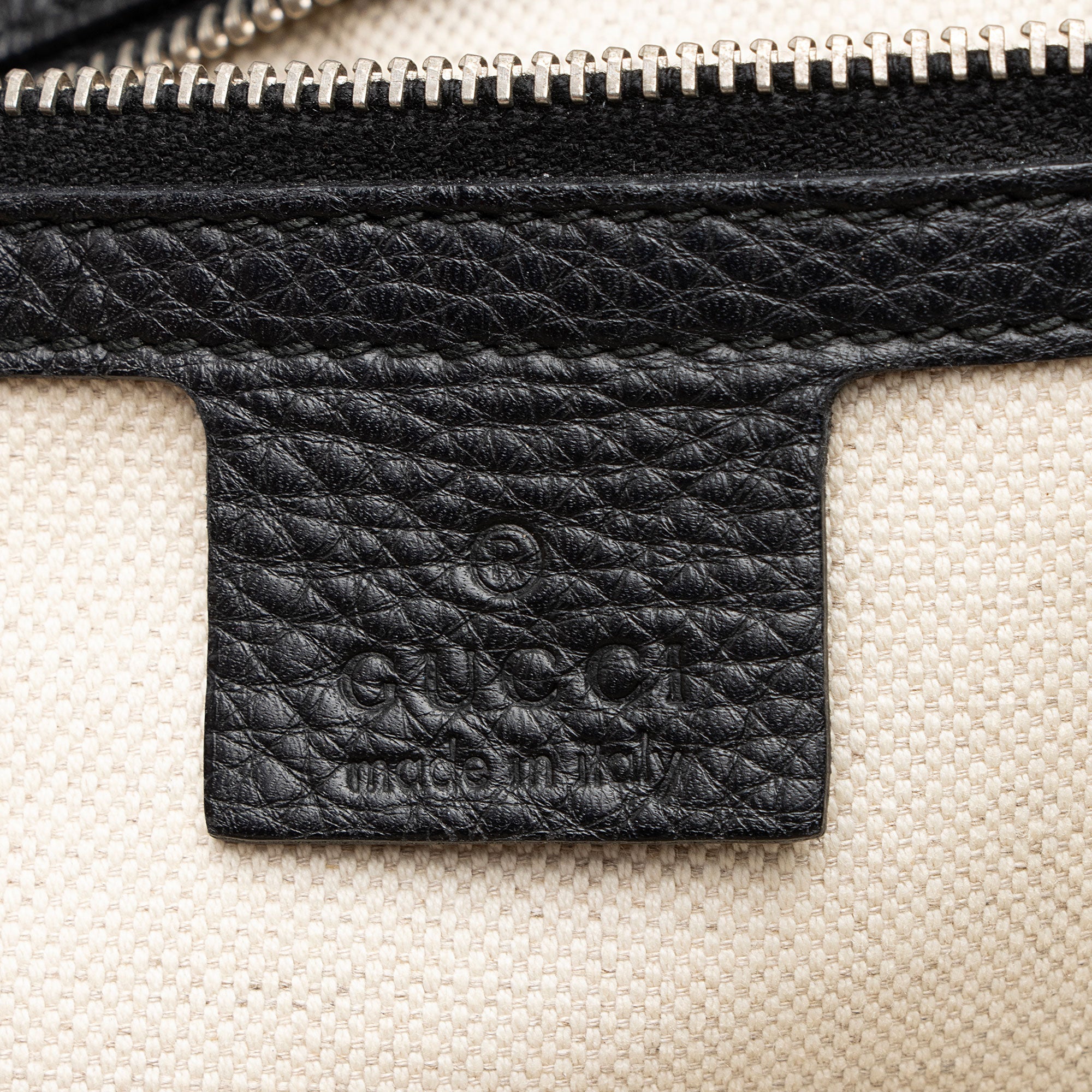 Gucci GG Embossed Neoprene Leather Bamboo Tassel Large Top Handle