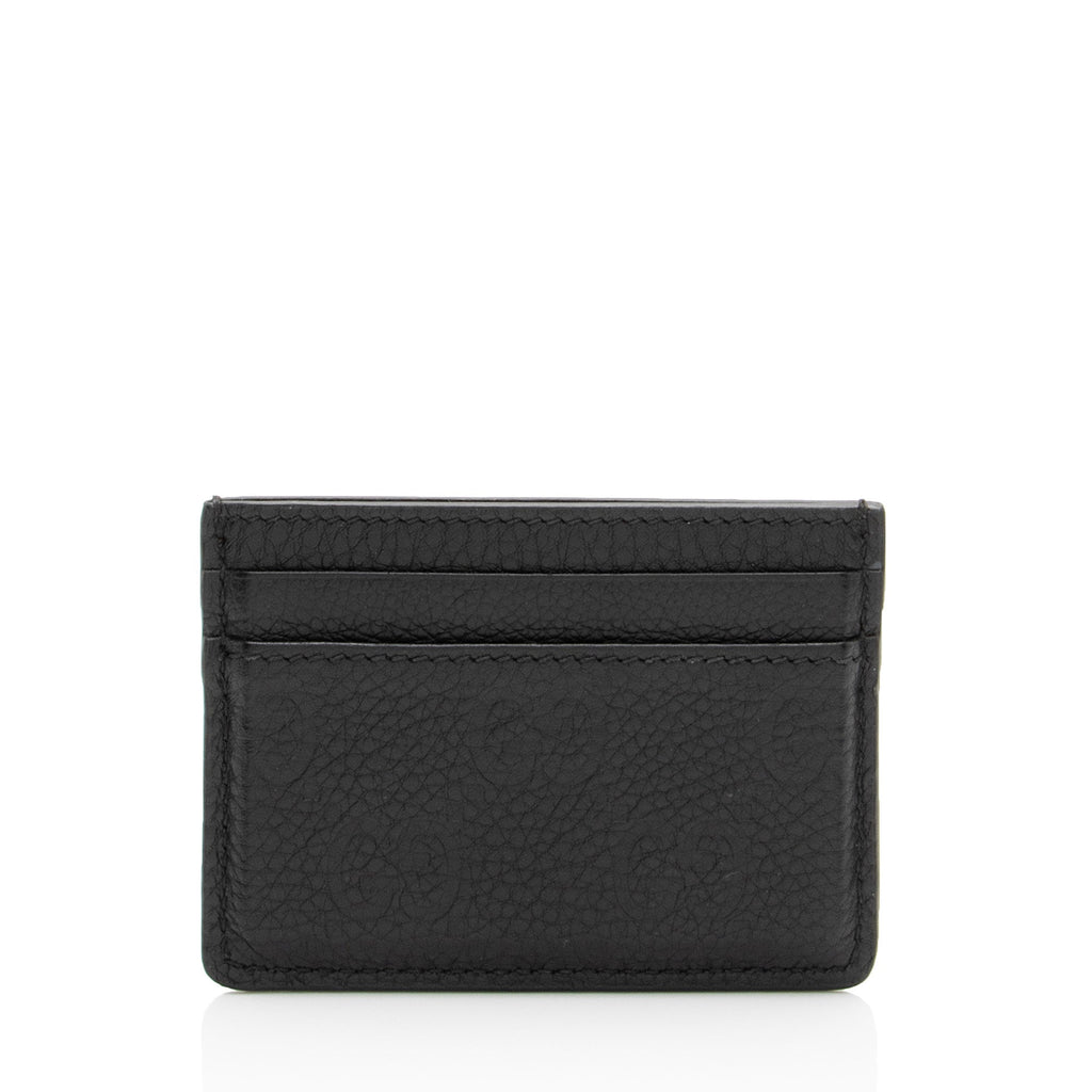 Gucci GG Grainy Leather Emblem Card Case