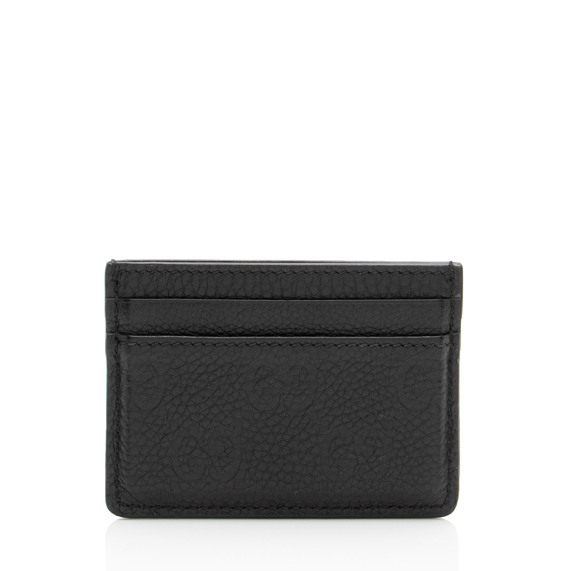 Gucci GG Grainy Leather Emblem Card Case